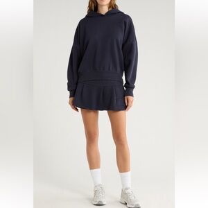 FP Movement Sprint To The Finish Hoodie & Mini Skirt Set in Navy Size Medium NWT